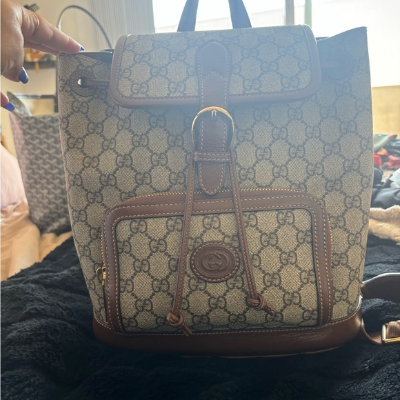 GUCCI BACKPACK WITH INTERLOCKING G - Picture 1 of 6